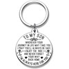 To My Son Keychain Gift from Dad Mom Inspirational Son
