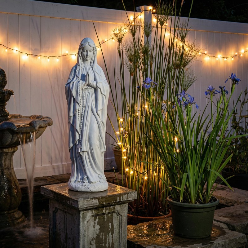 JXNCJXZG Virgin Mary Praying Statue 23.5 Inch, Religious Outdoor Statue