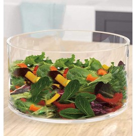 Large Glass Salad Bowl - Microwave & Dishwasher Safe - Centerpiece Serving Bowl - Mixing and Serving Dish - Clear Borosilicate Glass Fruit Bowl and Trifle Bowl, 100oz.