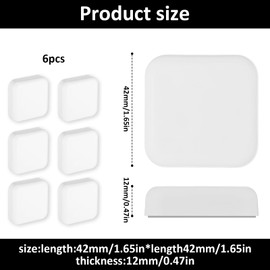 6 Pack Door Stoppers Wall Protector Wall Shield Bumper Guard from Door Knobs Silicone Doors Handle Bumper Self-Adhesive Walls Doors Slamming Silencer Crash Pad for Home ＆ Office Walls White
