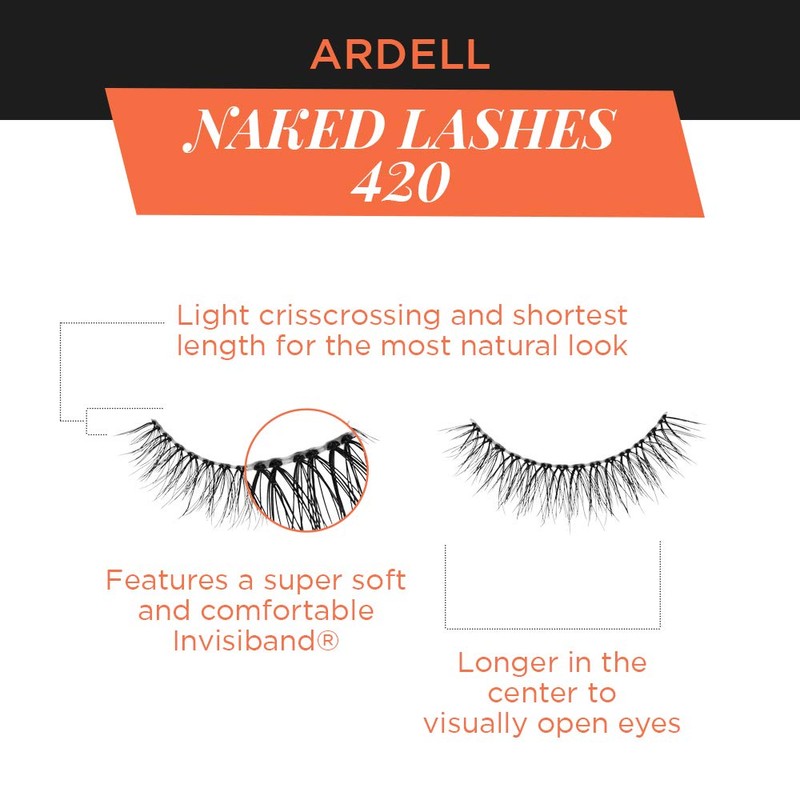 Ardell Naked Lashes Natural 420 with Invisiband – Lightweight Natural