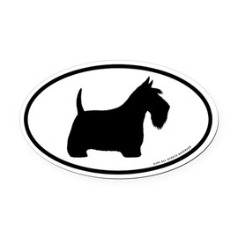 CafePress Scottish Terrier Oval Car Magnet, Euro Oval Bumper Magnet