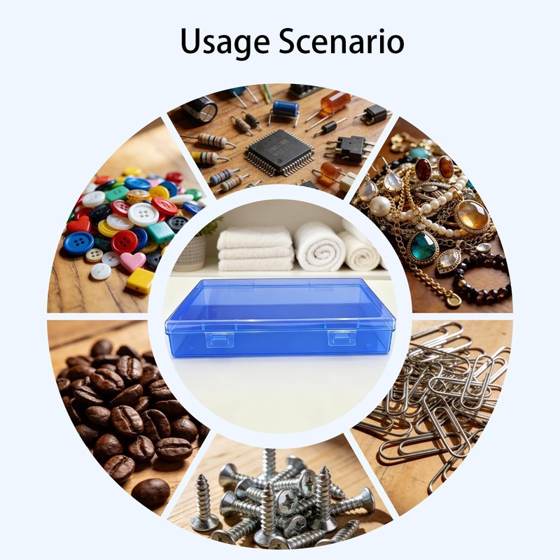 Forever bene 4-Pack Blue Plastic Storage Boxes with Lids, Medium