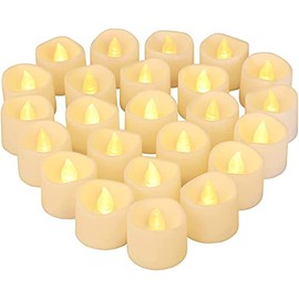 Velas LED Sin Llamas - Paquete de 24 Velas de Té Impermeables, Eléctricas, Efecto Llama Decorativas - Libres de Humo, 100% Seguras, Pilas Incluidas