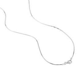 NKlaus Women's Necklace 38 cm - 40 cm Snake Chain Fine 925 Silver 8x Diamond-Coated 0.9 mm Thin Necklace, Sterling Silver