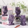 Artistone Purple Lepidolite Crystal Owl Statue Carved Owl Figurines Animal