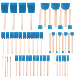Foam Paint Brushes (48 Pack) 10 Sizes - Paint Sponge - Premium Foam Brushes - Lightweight & Durable - Sponge Paint Brush Assortment Ideal for Painting, Crafting, Acrylics, Stains, Varnishes (Blue)