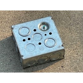 Sandbaggy 4" x 4" Square Metal Electrical Conduit Box w/Ground Bump - New Work (2 Gang) (1)