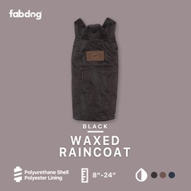 fabdog Waxed Utility Dog Coat Black (10")