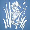 Seahorse Stencil - 19 x 21.5cm (L) - Reusable Sea