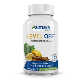 Palmara Health Level Off - Glucose Spike Reducing Formula for Carbs and Sugar 120 Capsules 60 Servings Vegan, Non-GMO, Gluten Free (1)