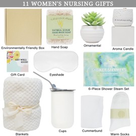 Self Care Gift for Women Get Well Soon Gifts Basket, Birthday Gift for Women Care Package Relaxing Spa Gift Thinking of You Gifts w/ Blanket, Unique Mothers Day Gift for Mom Her Friend Sister Wife