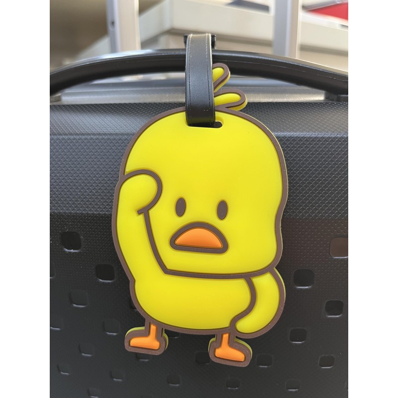 OZWOW Cute Yellow Duck Luggage Tag, Travel Bag Identifier, Durable