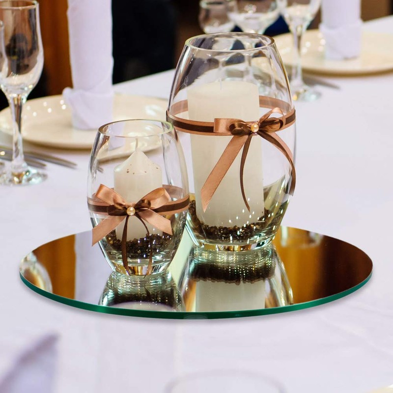 Dulles Glass 12" Round Mirror for Wall, Frameless Circle for