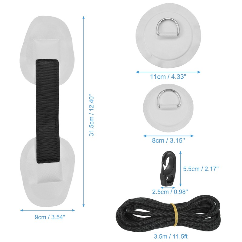 X AUTOHAUX 7pcs D-Ring PVC Patch Kayak Round Shape D