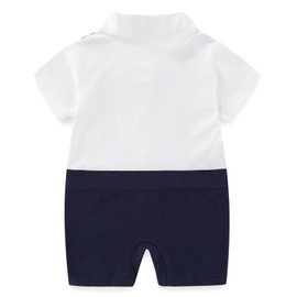 Gajaous Newborn Baby Boys Gentleman Romper Jumpsuit Bodysuit, navy blue