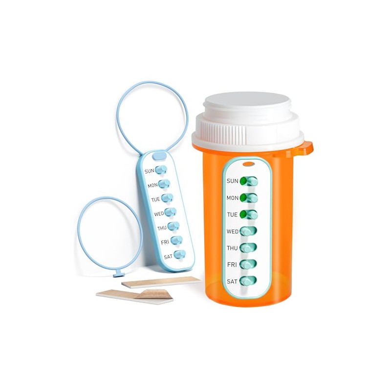 Odaro Reusable Pill Tracker - Lanyard or Sticker Medication Reminder