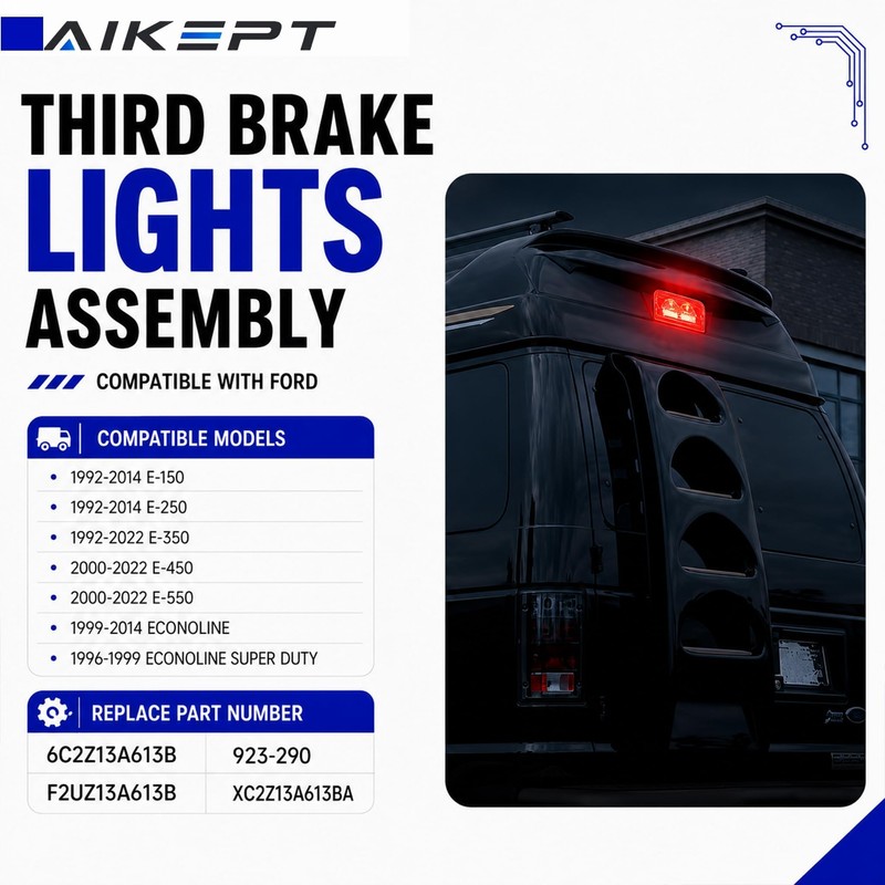 AIKEPT 923-290 Third Brake Light for Ford E150 E250 E350