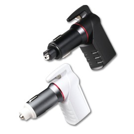 Stinger USB Emergency Escape Tool: Life-Saving Rescue Car Charger, Spring Loaded Window Breaker, Seat belt Cutter, Dual USB Ports Max. 2.4A (1x Black and 1x White Stinger)