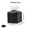 Square Leather Tissue Box with Bottom Strap PU Leather Modern