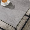 CENSI Grey Marble Square Coffee Table for Living Room, 30
