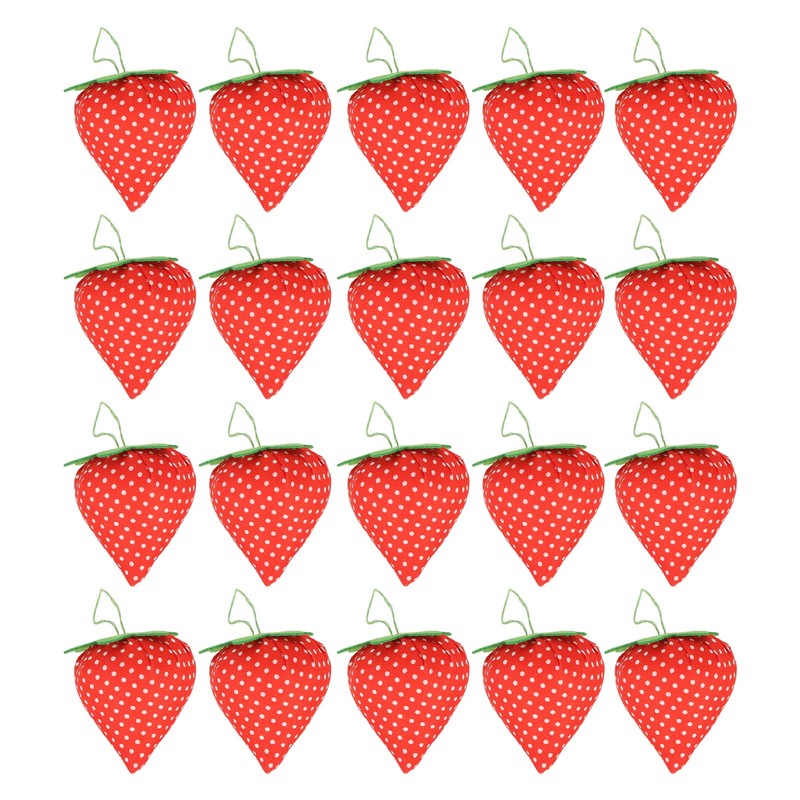 20pcs Sewing Pin Cushion Cotton Soft Lightweight Cute Strawberry Shaped