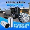Lug Nut Cover ABS Chrome Plastic Cylinder Nut Cover, Push-On