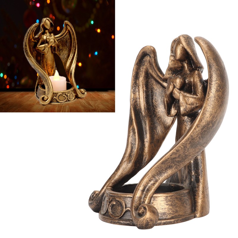 Candle Holder Resin Candlestick Base Angel Figurine Design Home Decoration