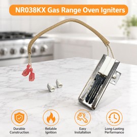 NR038KX Gas Range Oven Igniter Compatible with Thor HRG3026 HRG3031U HRG3609U HRG3618U HRG3080U HRG4804U HRG4808U LRG3001U Ignitors, Replace DVTH-5310 DVTH-5316 DVTH-5319