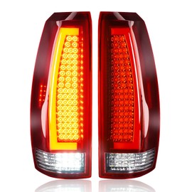 Gubebaili LED Tail Lights Assembly Fit for Chevy Avalanche 2007 2008 2009 2010 2011 2012 2013,Rear Taillight Assembly(Chrome Housing Red Lens)