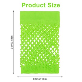 2 Pairs Fingerless Fishnet Gloves Stretch Mesh Gloves Women 80s Short Retro Glove Emo Goth Scene Cosplay Costume Party Accessories (green)