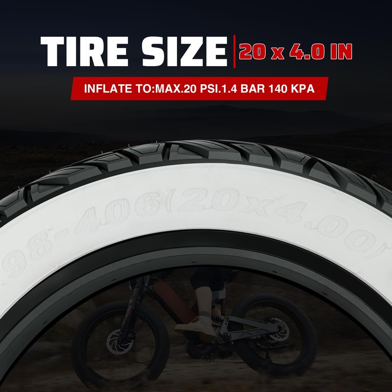 ZUKKA 20 x 4.0 E-Bike Tire 1/2 Pack Fat Tire