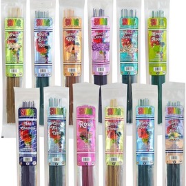 Swag 11" Hand-Dipped Perfume Incense Sticks – 10-Stick Packs (Assorted Scents) with Bonus Incense Holder – Long-Lasting Fragrance for Home, Meditation & Relaxation - quantity: 6 pack