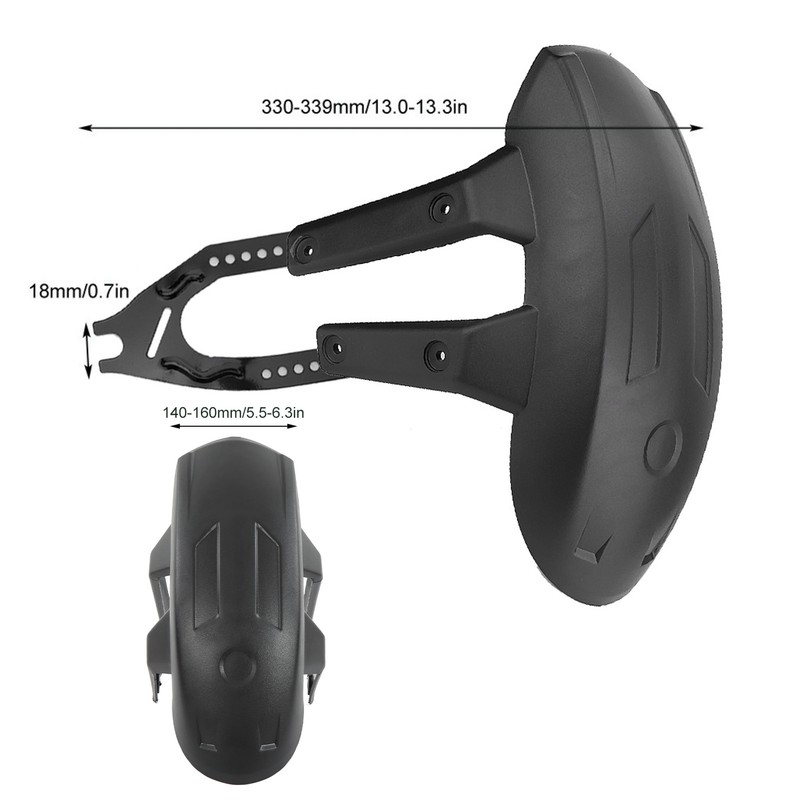 Motorcycle Rear Mudguard ABS Metal Black Tire Splash Guard Universal