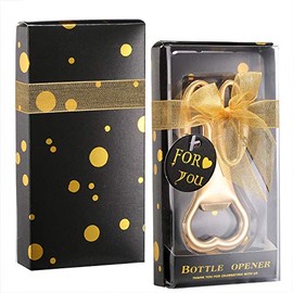 Paquete de 36 abridores de botellas para regalos de fiesta, aniversarios de boda, recuerdos, regalos, decoración de mesa con caja de regalo individual para invitados