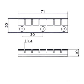 6 String Stopbar Tailpiece For Flat Top Lap Steel Guitar in chrome (Bridge)
