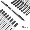Rollerball Pen Fine Point Pens: 16Pack 0.5mm Black Gel Liquid