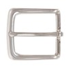 1 3/8" (35 mm) Silver Tone Rectangular Single Prong Belt