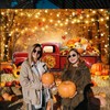 Avezano Fall Forest Red Truck Photography Backdrop Autumn Harvest Pumpkin