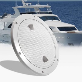 White Boat Hatch 8 Inch Round Non Slip Inspection Hatch w/Detachable Cover for Marine Boat Yacht RV (Screws Included)