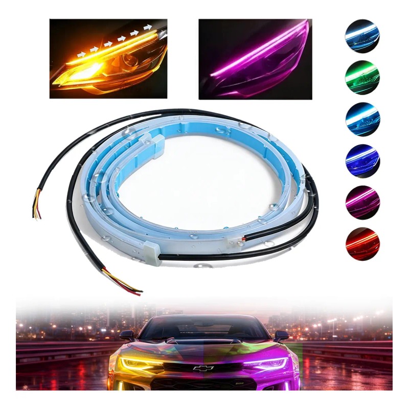60cm Par Tira Led Drl Flexible Direccional Secuencial Auto