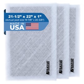 RAYAIR SUPPLY 21.5x22 Replacement Filter Pads Compatible with Dynamic Air Cleaner 21 1/2 x 22 Refills (3 Pack) White