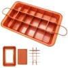 Brownie Pan, Non Stick Brownie Pans With Dividers, 18 Pre-slice