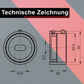 PRIOstahl Wall Flange Pipe Flange Plug Fitting - 4 x Pieces 42.4 mm Invisible Attachment to the Wall for Pipe Round Tube Handrail Holder Railing Stair Railing Bracket Made of Stainless Steel V2A