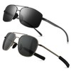 SUNGAIT Ultra Lightweight Rectangular Men’s Sunglasses and Military Style Polarized