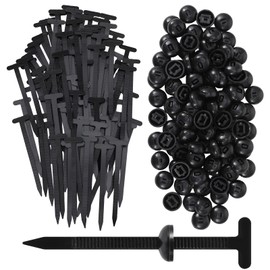 Pack of 100 Cable Tie Repairs, Universal UV-Resistant Plastic Cable Ties Buckle, Self-Locking Nylon Cable Ties for Car, Household, Repair & Machines, Black