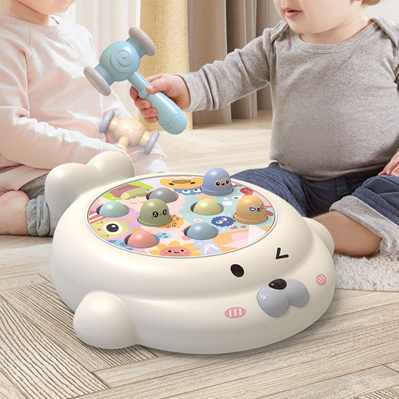 Kids Interactive Whack Toy Educational Sound Light Animal Shape Hammering