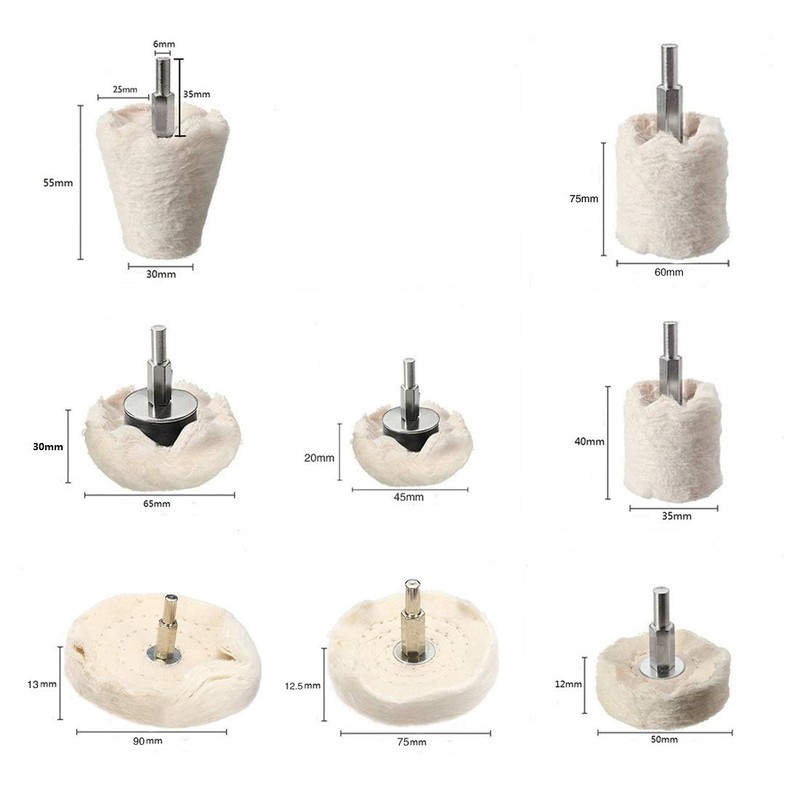 Hyber&Cara Polishing Wheel, 8 Pcs Cotton Buffing Wheel Pad Mop