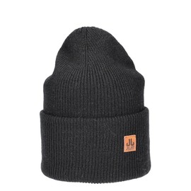 JAIL JAM Modern Unisex Wool Beanie 'Spandau' with High Brim, Women's Men's Sailor Hat, Double Layer, black