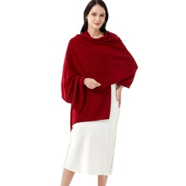 RYYOYY Luxury 100% Cashmere Wrap Soft Scarf Stole Knitted Shawl for Women Wayfarer Travel Extra Large 87"x28" Burgundy